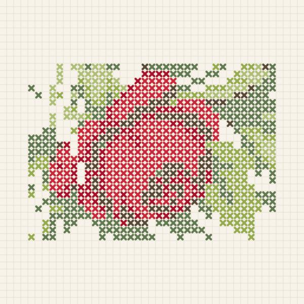 Berlin Rose, cross stitch preview