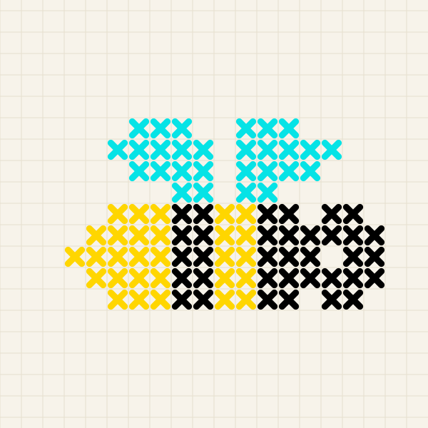 Busy Bee, cross stitch preview