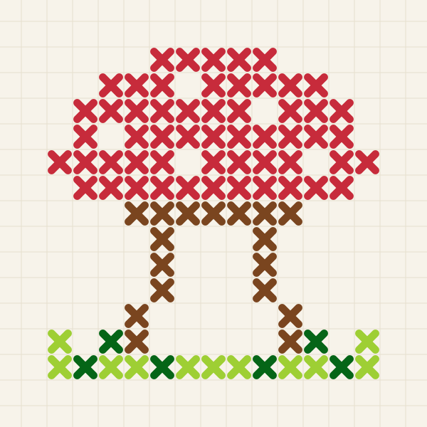 Spotty Mushroom, cross stitch preview
